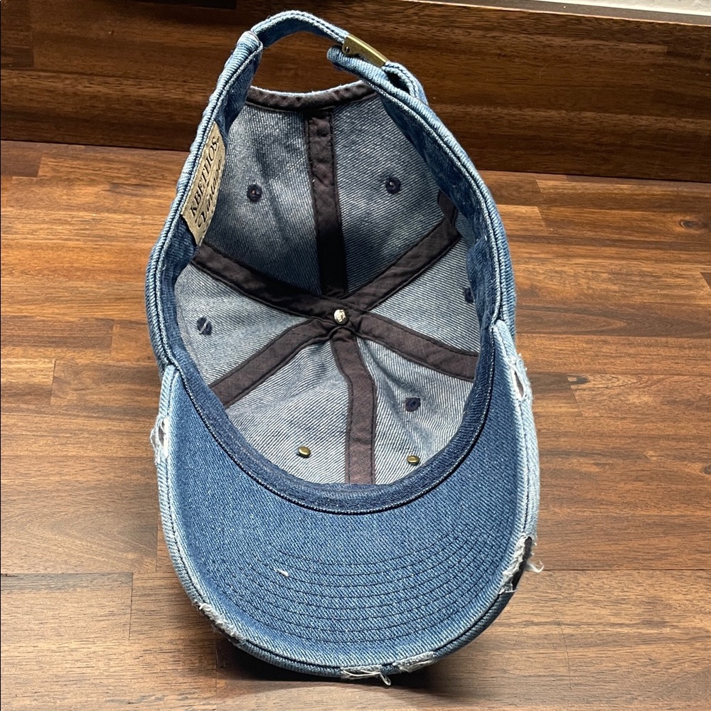 KBETHOS Vintage Blue Distressed Denim Hat - Picture 9 of 11